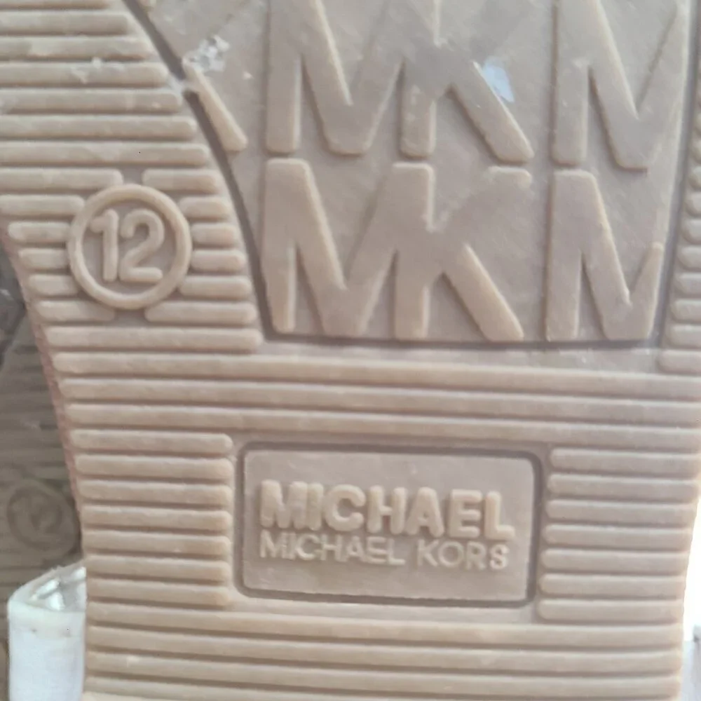 Michael Kors Lil Marcella White Thong MK Logo Sandals
